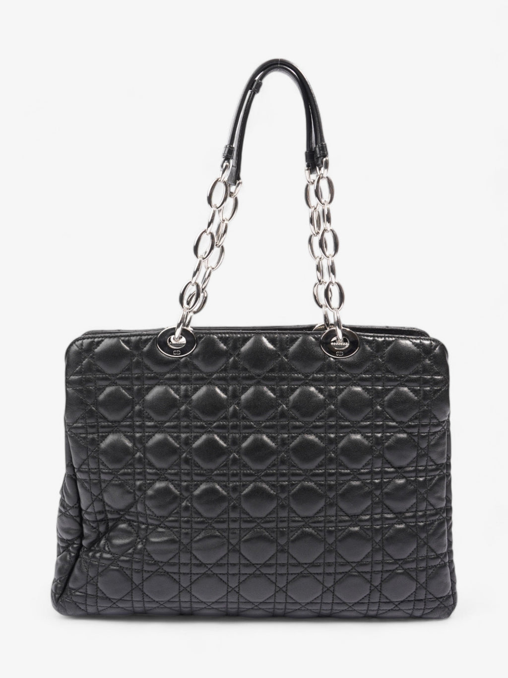 Christian Dior Shopping Tote Black Leather