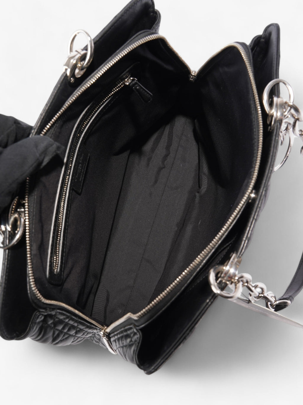 Christian Dior Shopping Tote Black Leather