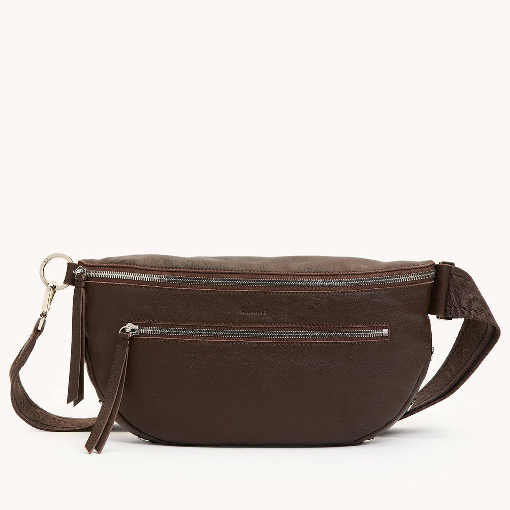 Charles Crossbody | Espresso Pebble/Silver | Lrg