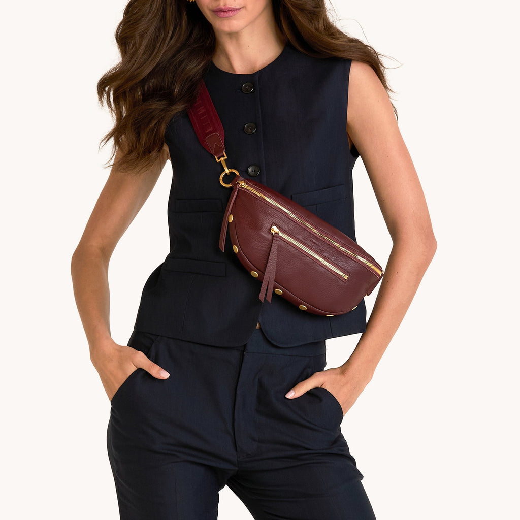 Charles Crossbody | Cherrywood Pebble/Brushed Gold | Med