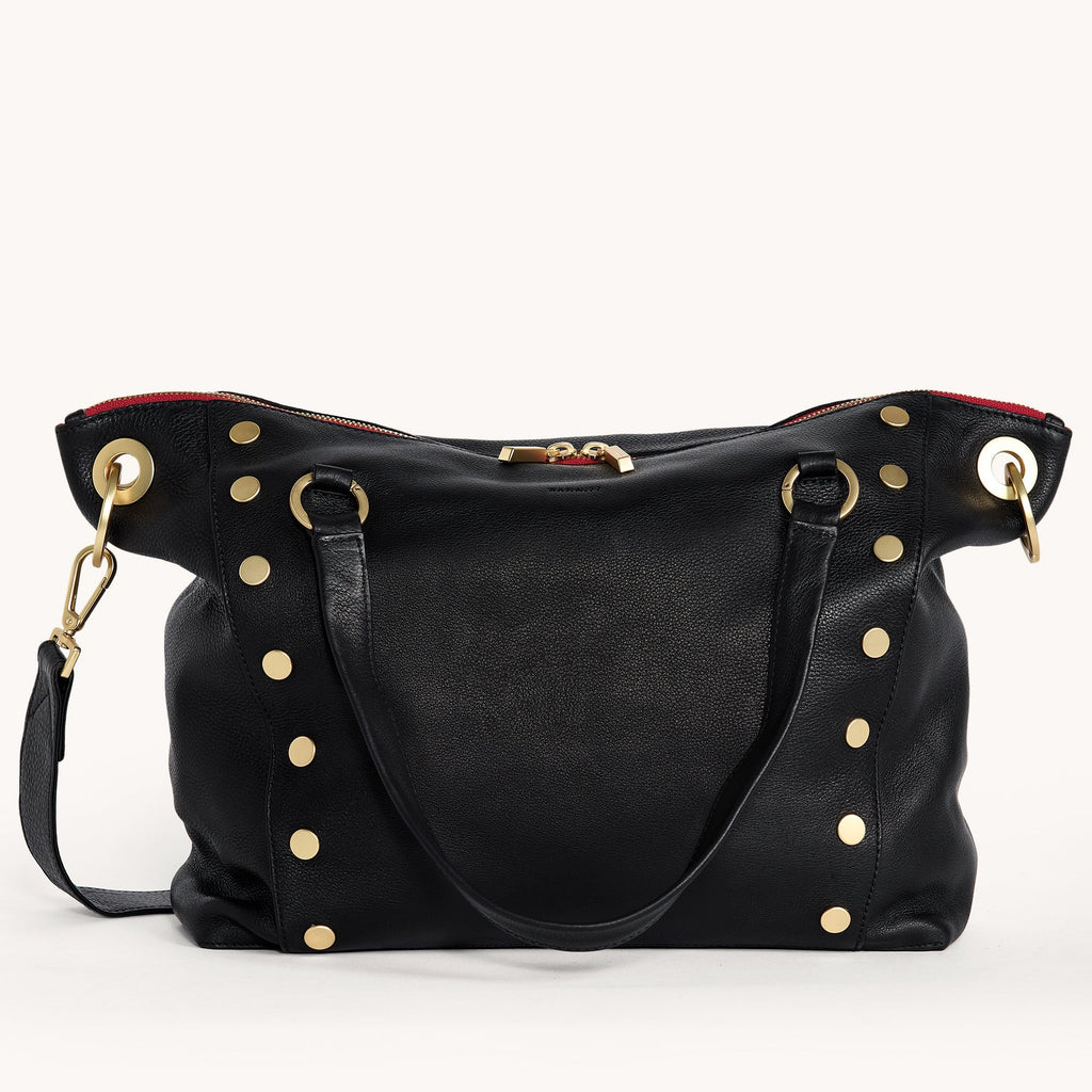 Daniel | Black/Brushed Gold Red Zip | Lrg