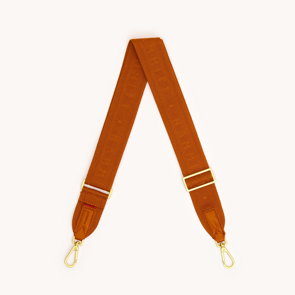 Webbing Crossbody Strap | Candlelight Orange/Brushed Gold