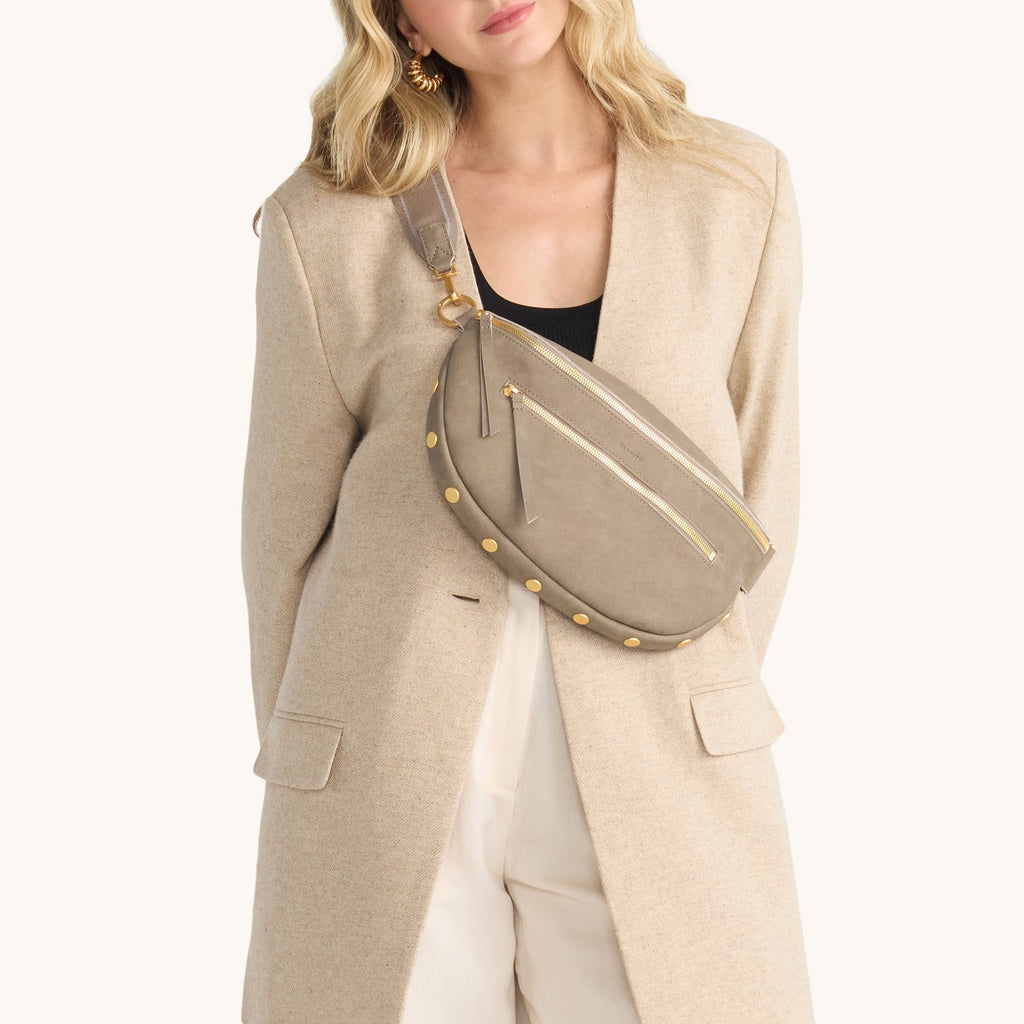 Charles Crossbody | Pewter/Brushed Gold | Lrg