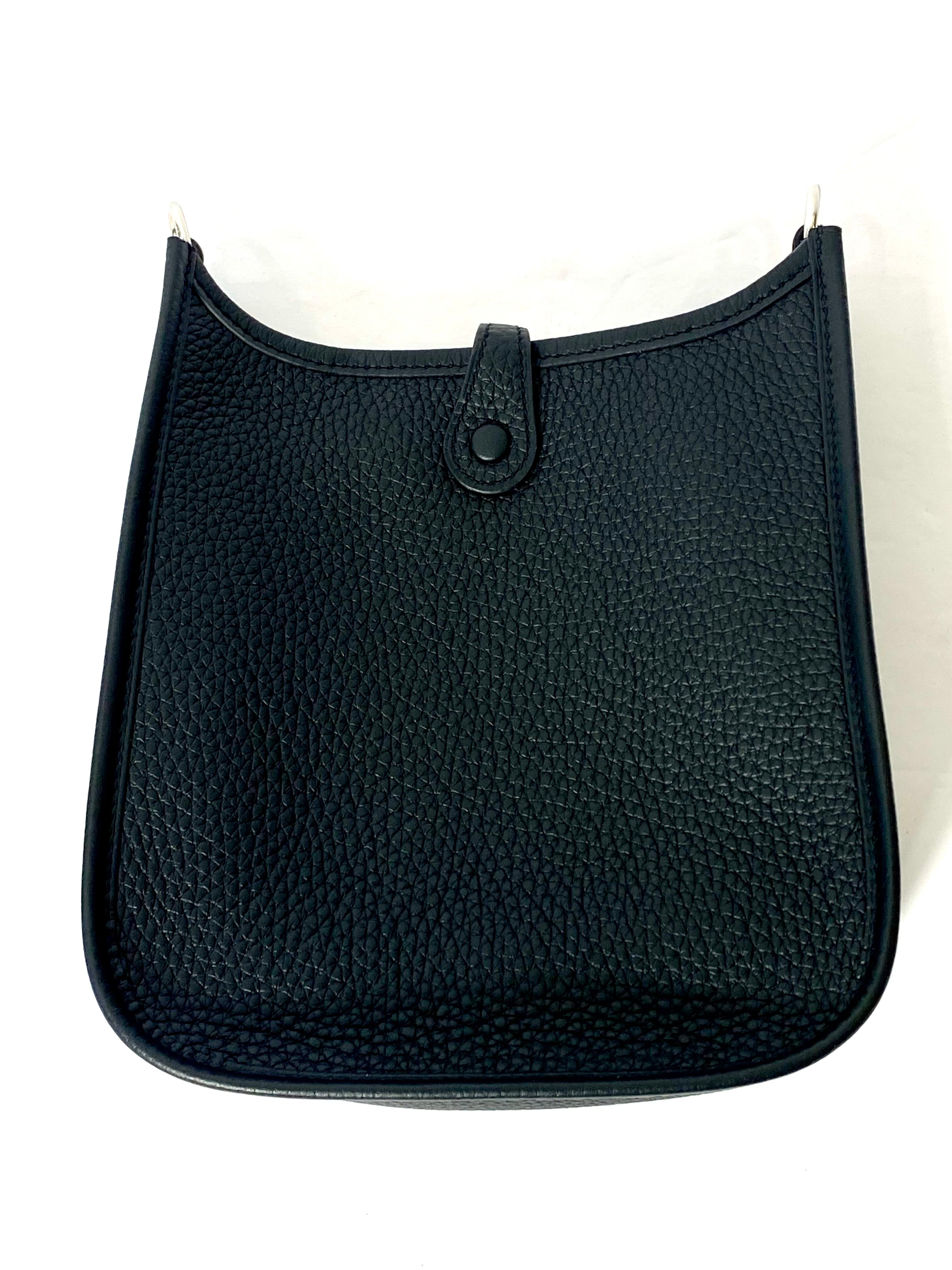 HERMÈS CLEMENCE MINI EVELYN TPM CROSSBODY BAG IN NOIR