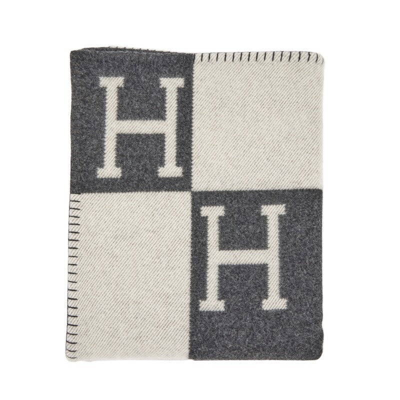HERMÈS AVALON WOOL CASHMERE SIGNATURE CLASSIC THROW BLANKET
