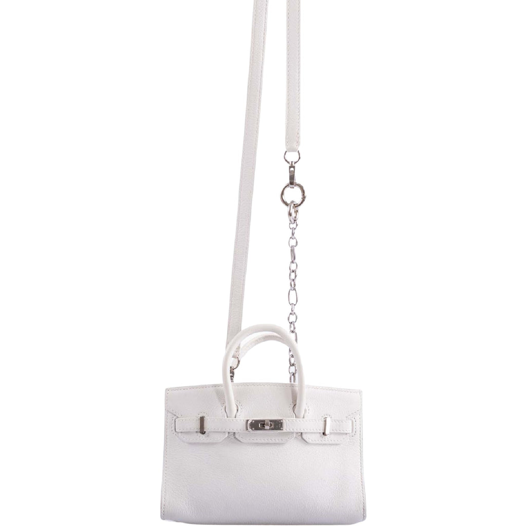 Hermès Birkin 15 Micro White Swift with Palladium Hardware
