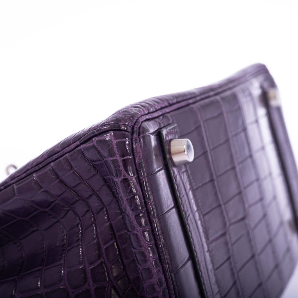 Hermès Birkin 25 Amethyst Matte Alligator Palladium Hardware