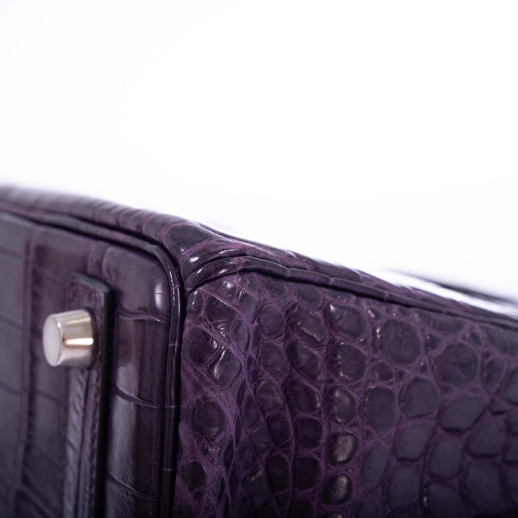 Hermès Birkin 25 Amethyst Matte Alligator Palladium Hardware