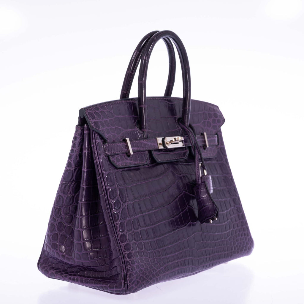 Hermès Birkin 25 Amethyst Matte Alligator Palladium Hardware