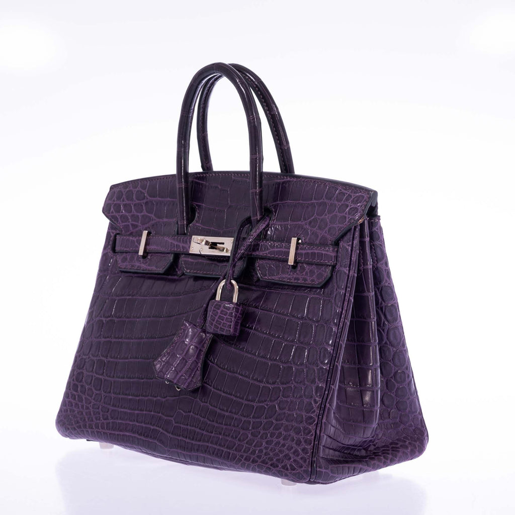 Hermès Birkin 25 Amethyst Matte Alligator Palladium Hardware