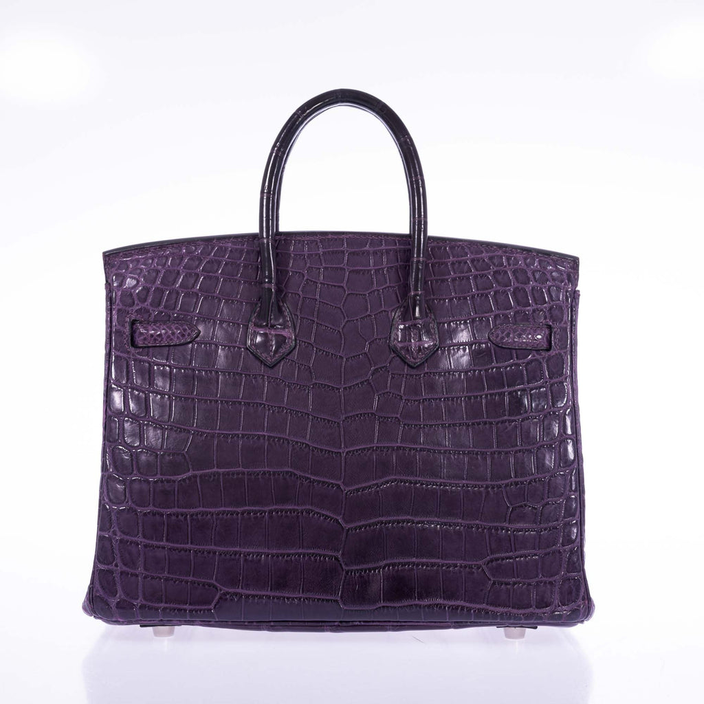 Hermès Birkin 25 Amethyst Matte Alligator Palladium Hardware