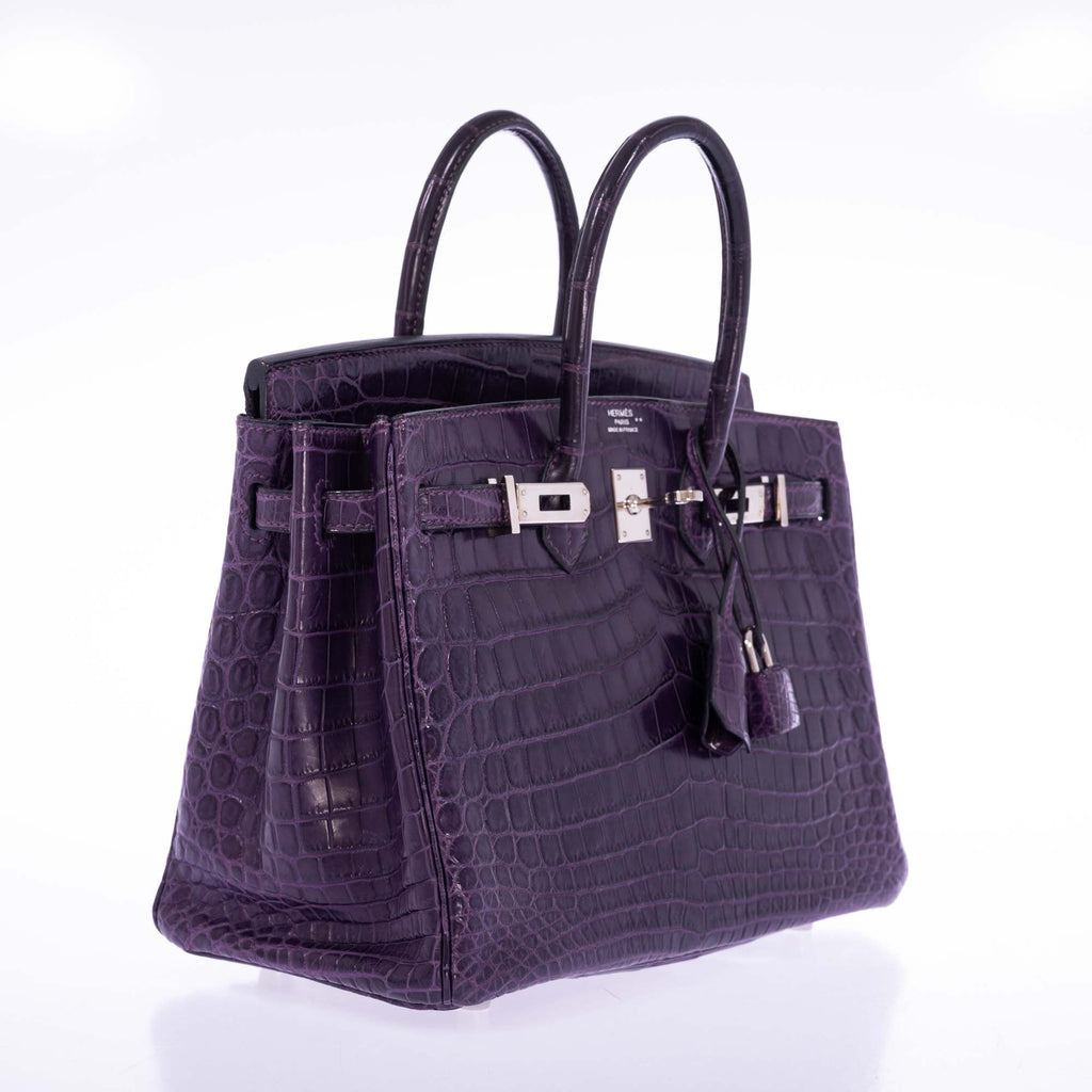 Hermès Birkin 25 Amethyst Matte Alligator Palladium Hardware