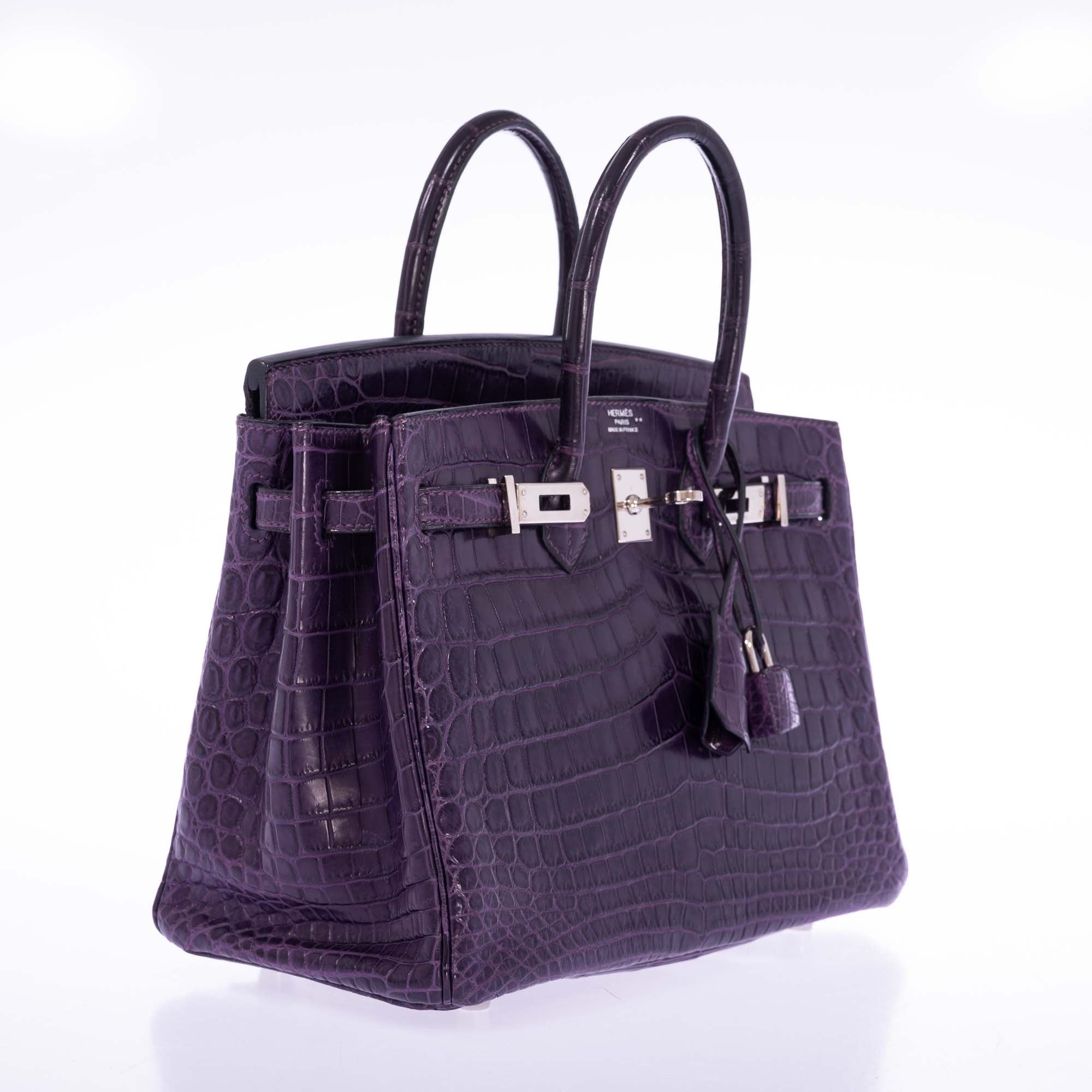 Hermès Birkin 25 Amethyst Matte Alligator Palladium Hardware