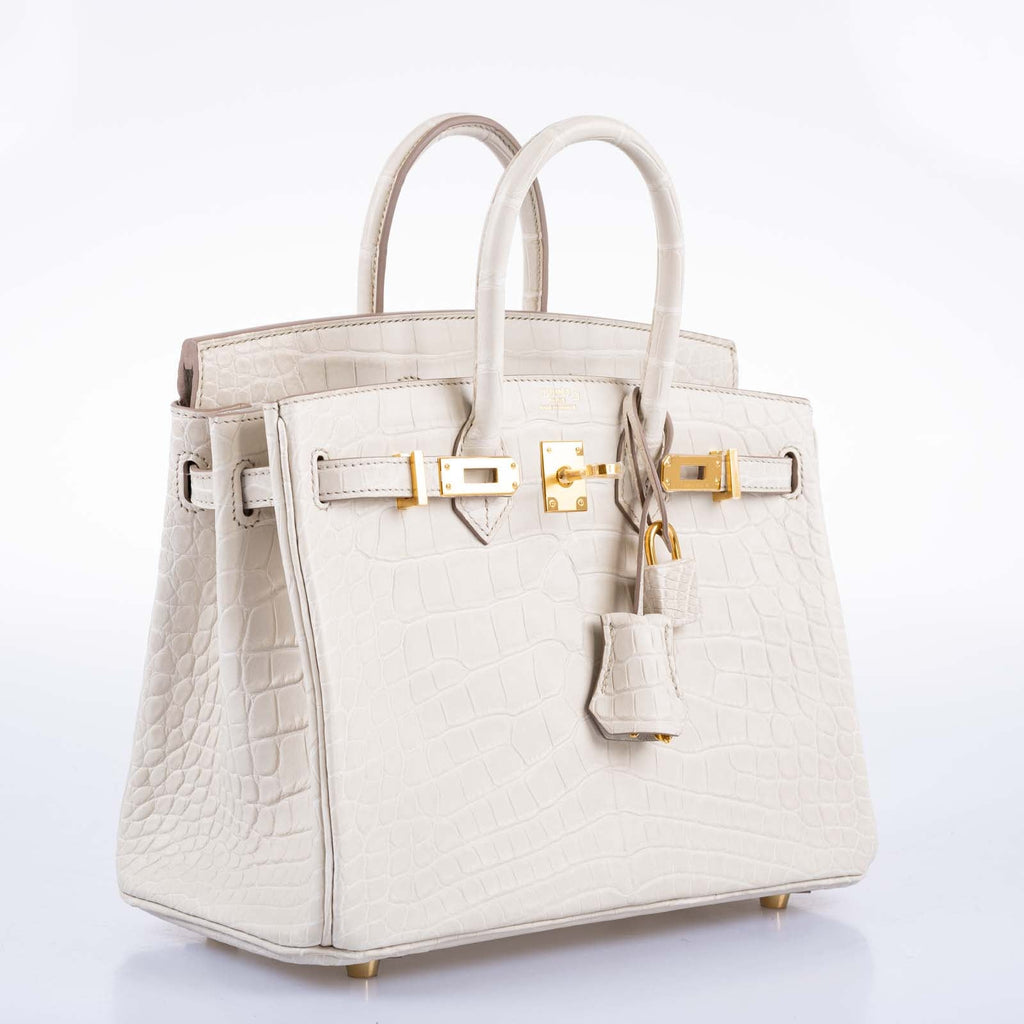 Hermès Birkin 25 Beton Matte Alligator Gold Hardware