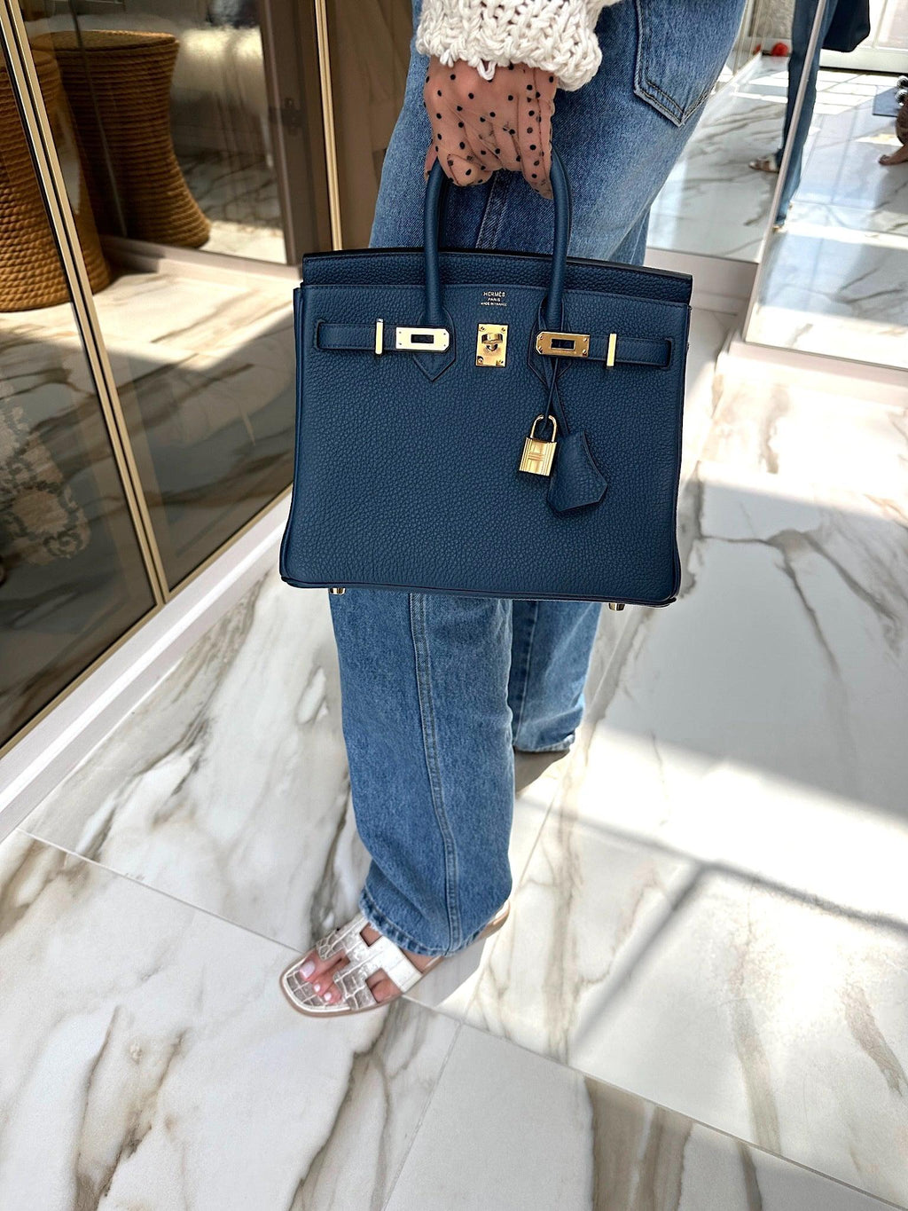 Hermès Birkin 25 Bleu de Prusse Togo Gold Hardware