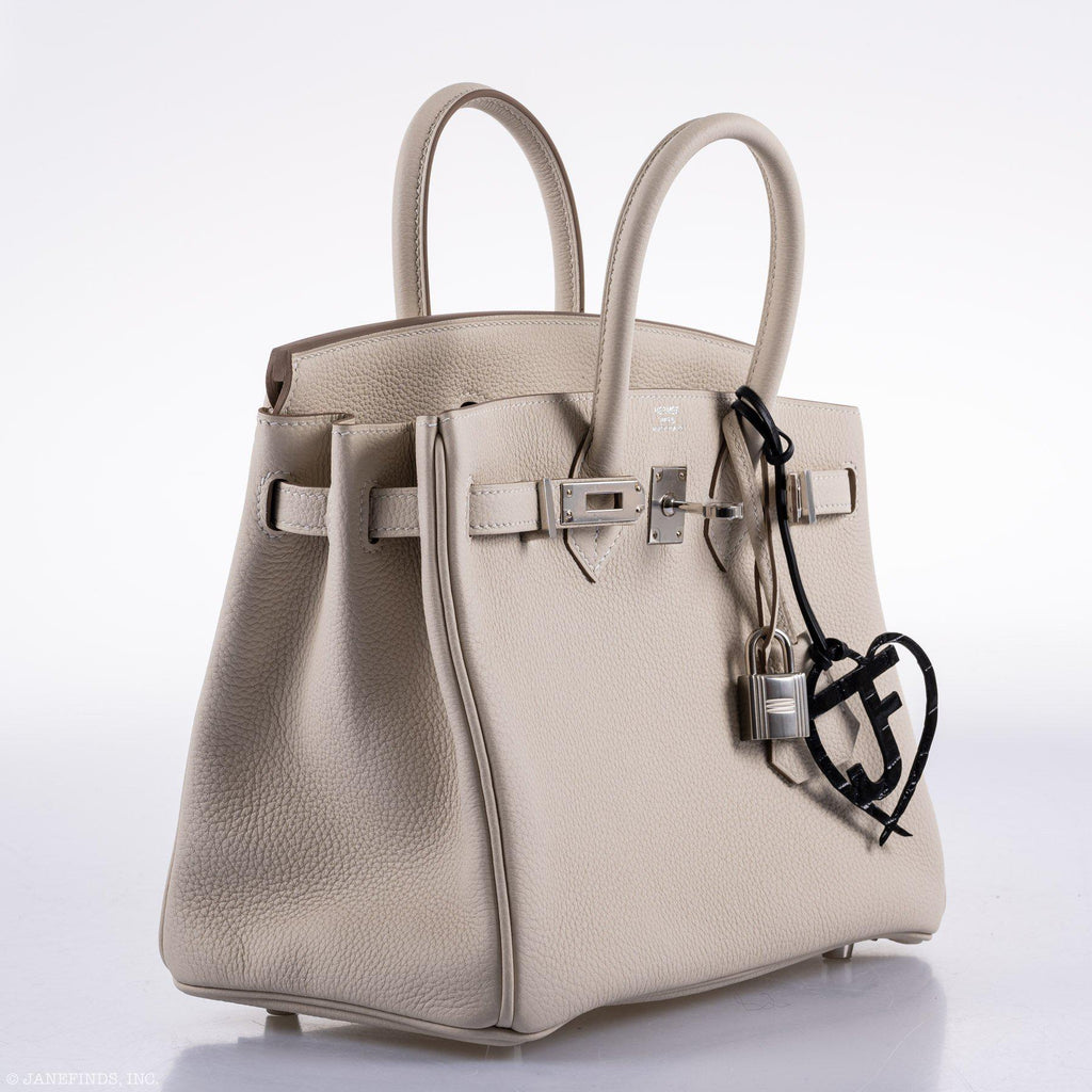 Hermès Birkin 25 Craie Togo Palladium Hardware - 2020, Y