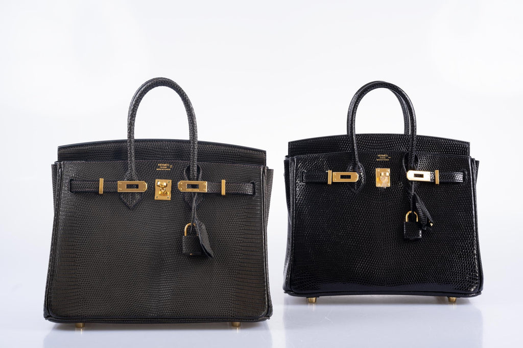 Hermès Birkin 25 Ebene Matte Salvator Lizard Gold Hardware