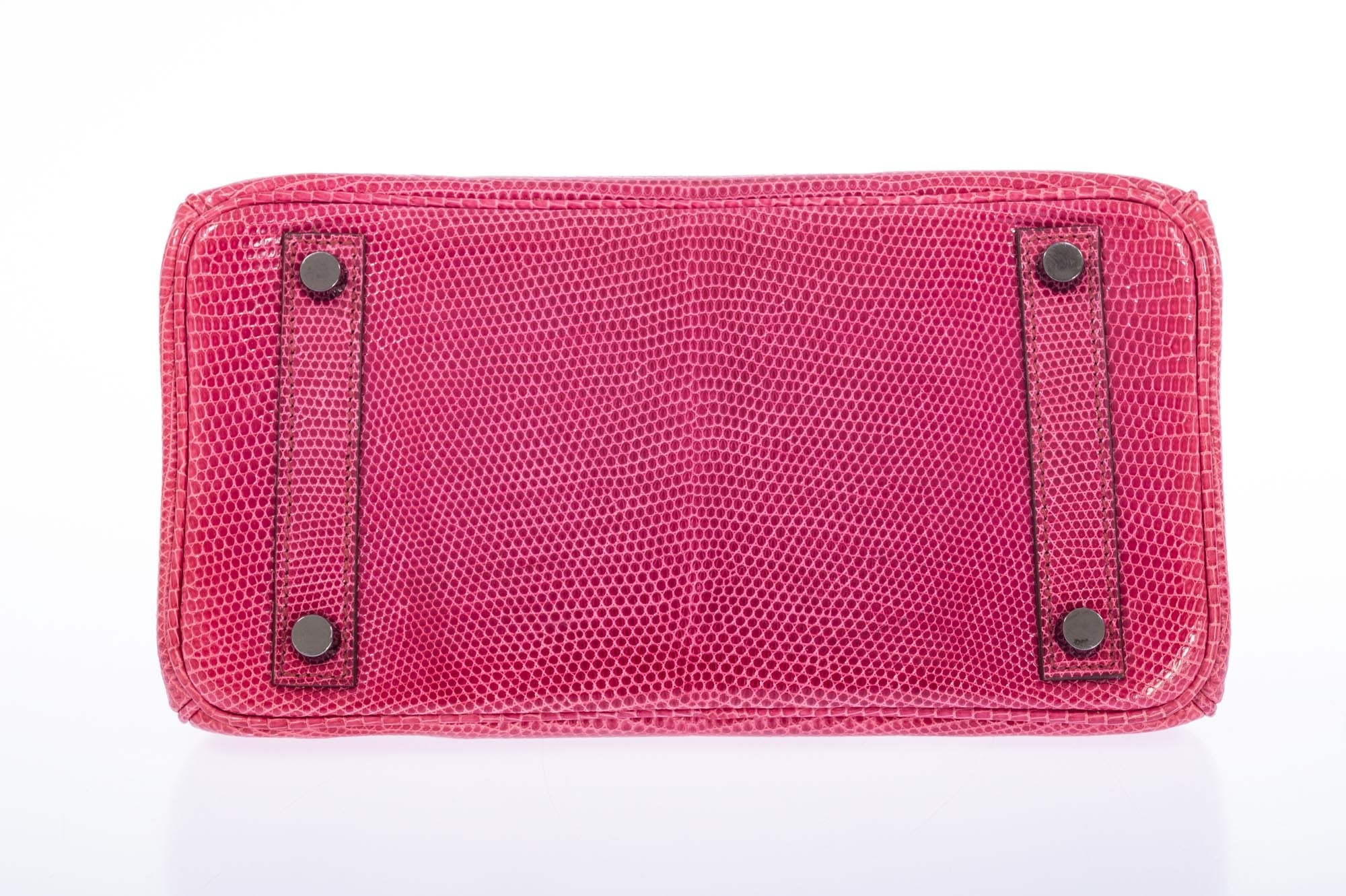 Hermès Birkin 25 Fuchsia Lizard Palladium Hardware