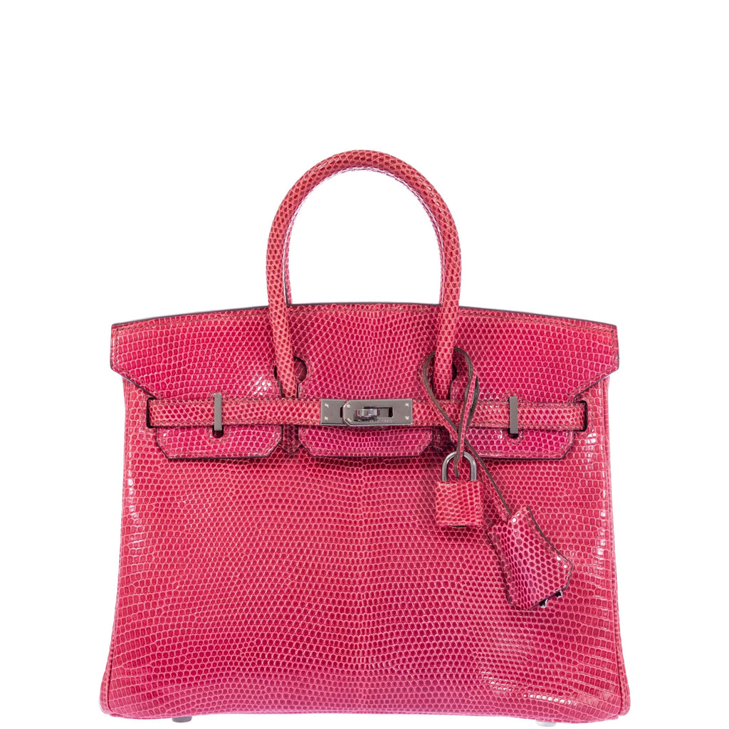 Hermès Birkin 25 Fuchsia Lizard Palladium Hardware