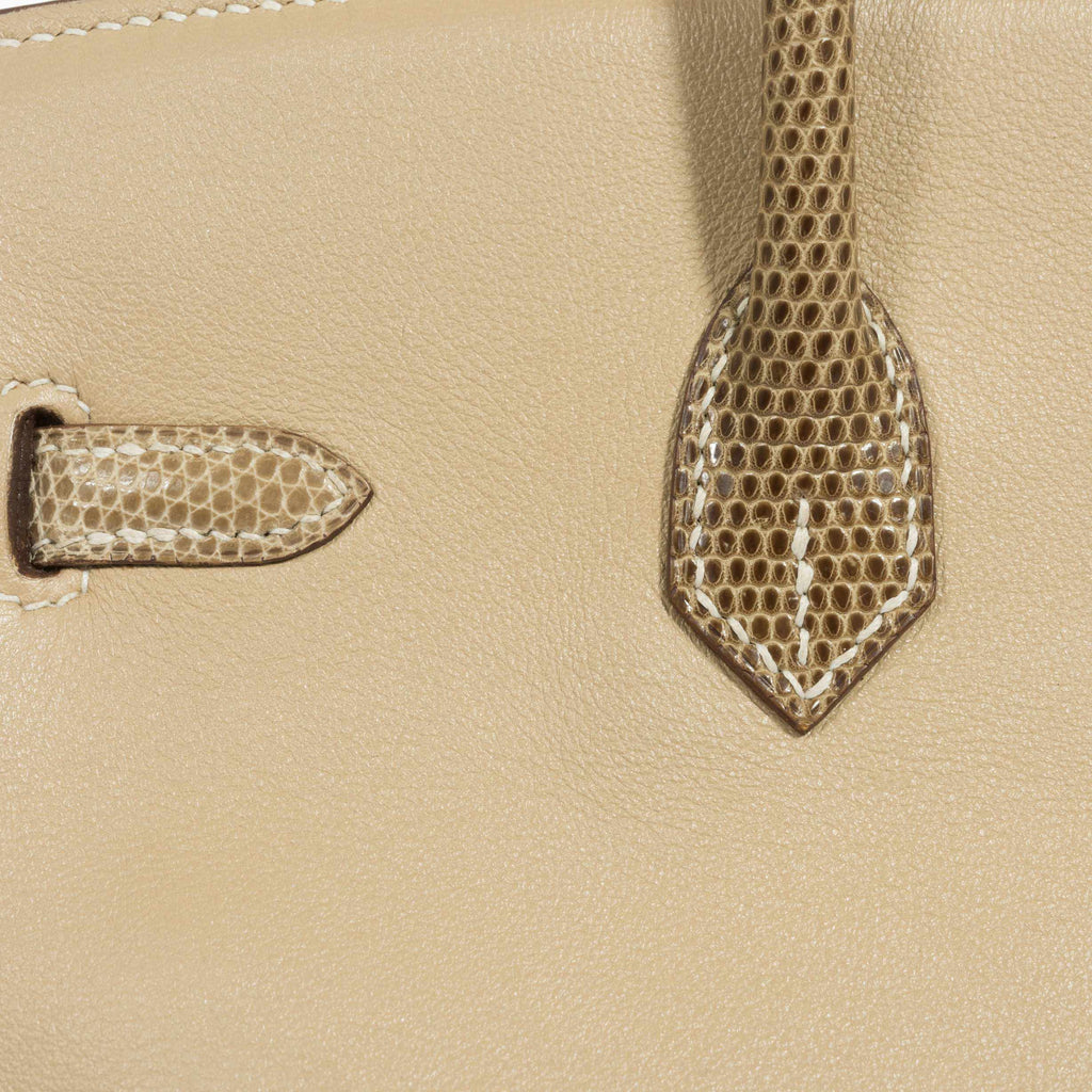 Hermès Birkin 25 HSS Argile Swift With Ficelle Lizard Gold Hardware - Special Edition