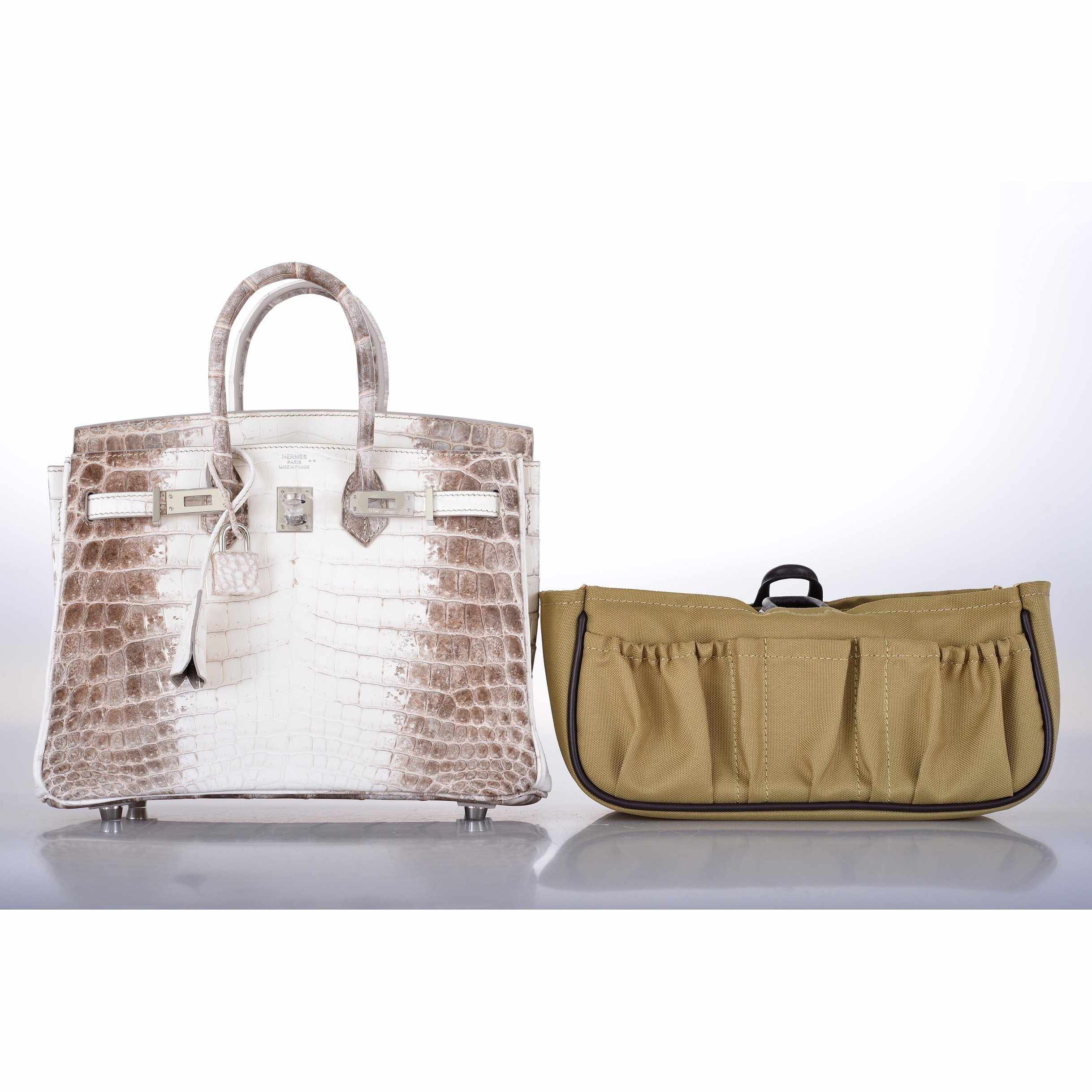 Hermès Birkin 25 Himalayan White Niloticus Crocodile Palladium Hardware