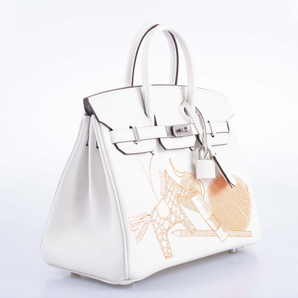 Hermès Birkin 25 In and Out Blanc Swift with Palladium Hardware