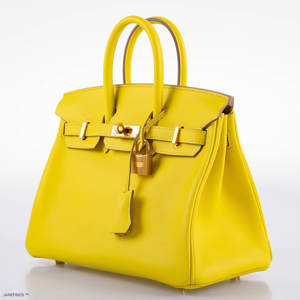 Hermès Birkin 25 Lime Swift Leather Gold Hardware - 2019, D