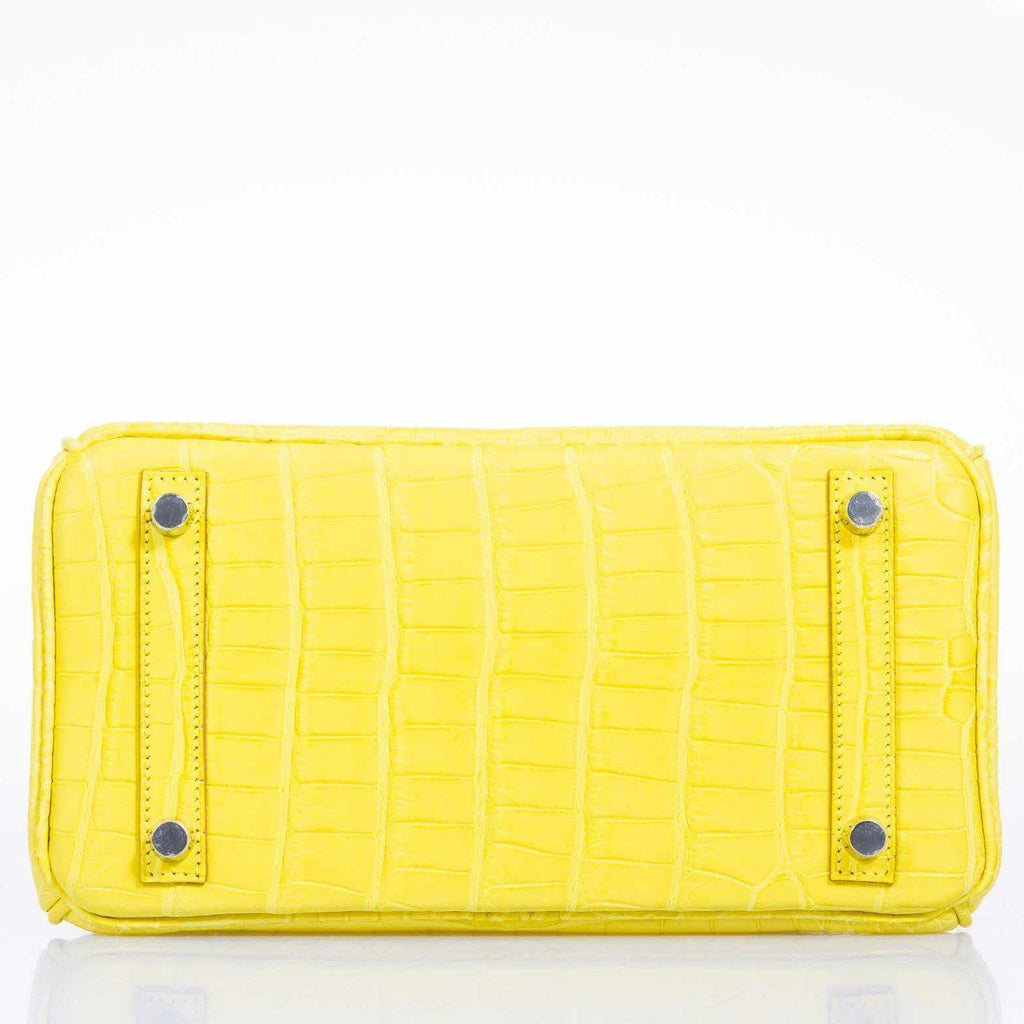Hermès Birkin 25 Lime Yellow Matte Alligator Palladium Hardware - 2018, C