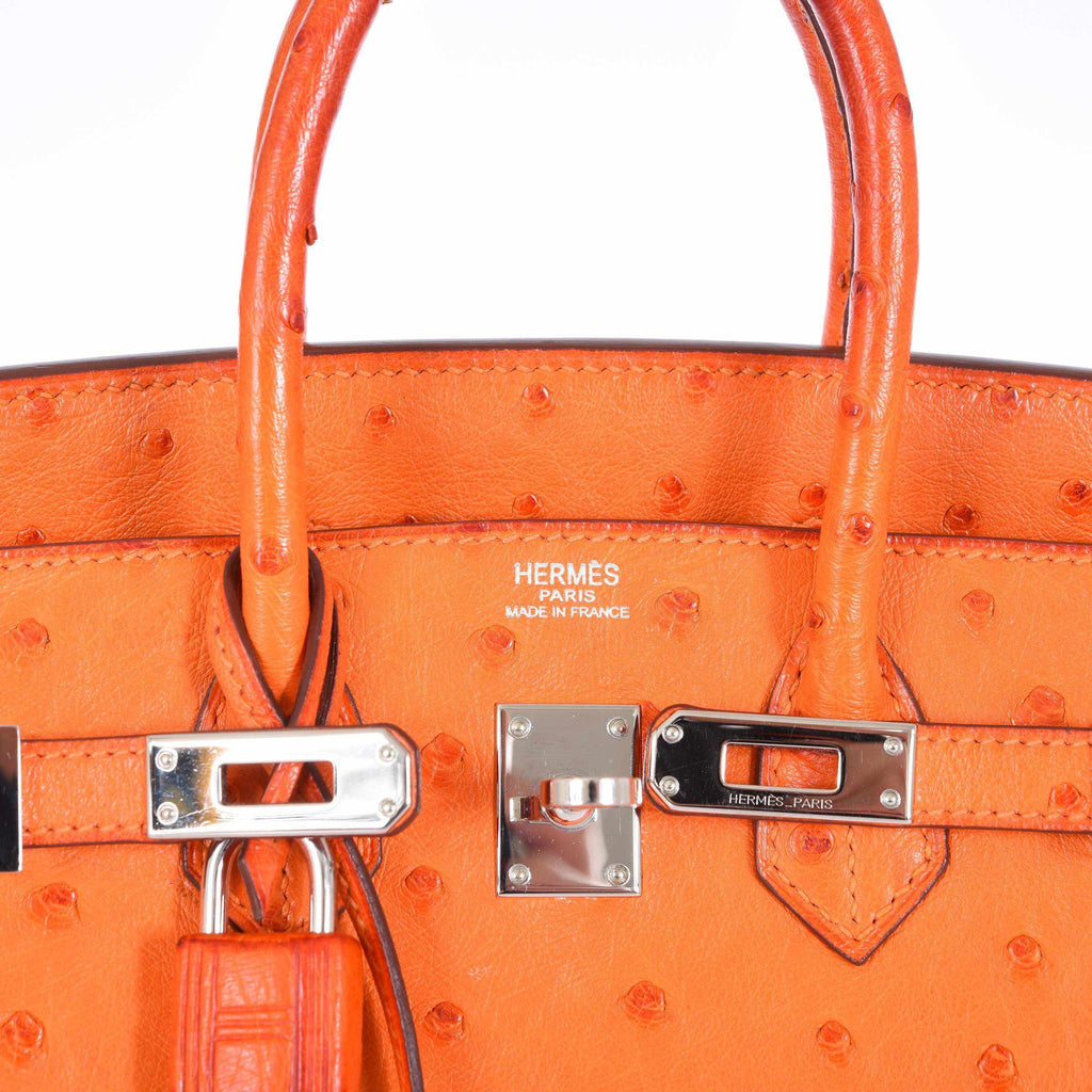 Hermès Birkin 25 Ostrich Tangerine Orange Palladium