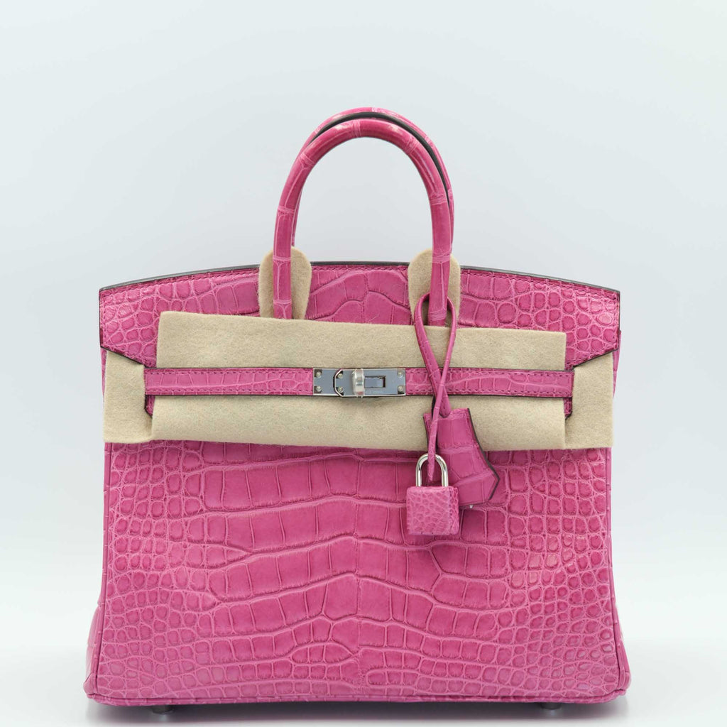 Hermès Birkin 25 Rose Sheherazade Matte Alligator Palladium Hardware