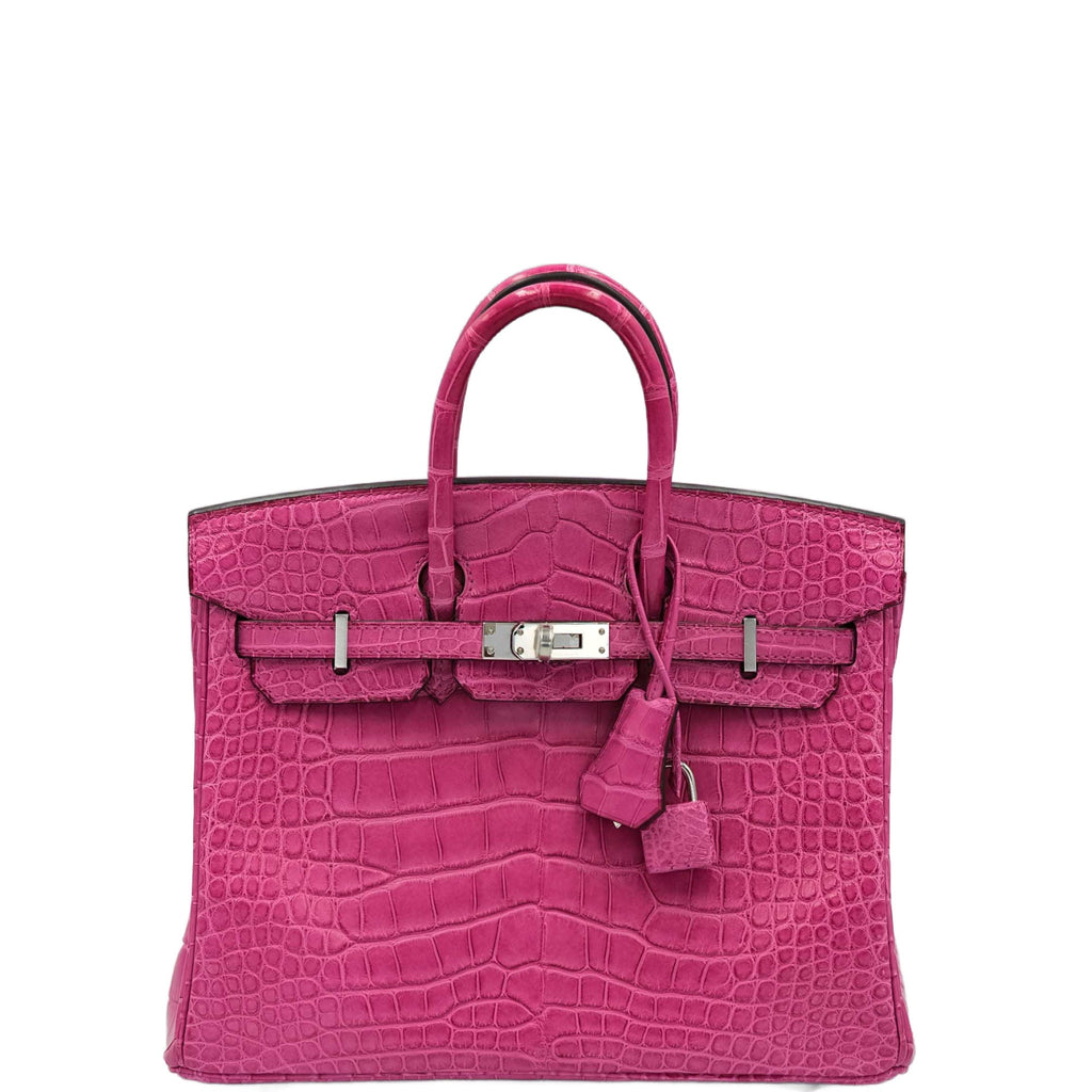 Hermès Birkin 25 Rose Sheherazade Matte Alligator Palladium Hardware
