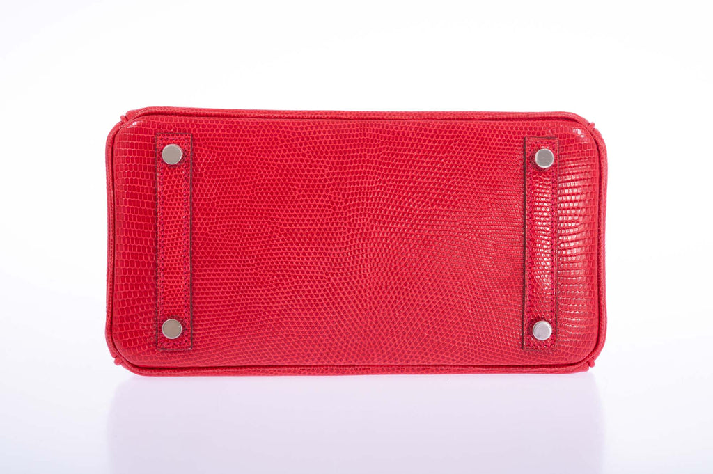 Hermès Birkin 25 Rouge Exotique Nilo Lizard Palladium Hardware