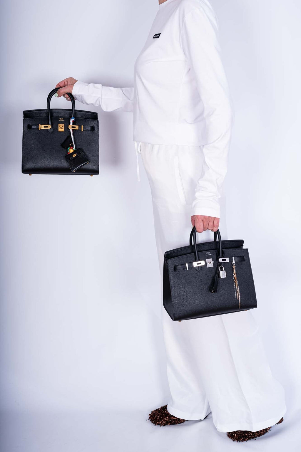 Hermès Birkin 25 Sellier Black Epsom Palladium Hardware