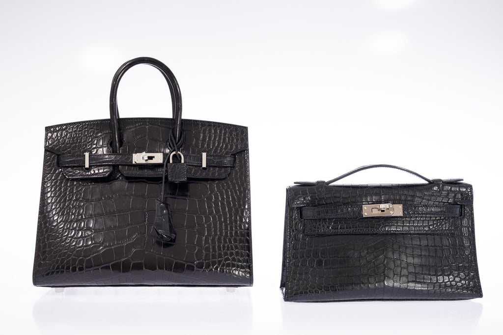 Hermès Birkin 25 Sellier Black Matte Alligator Palladium Hardware