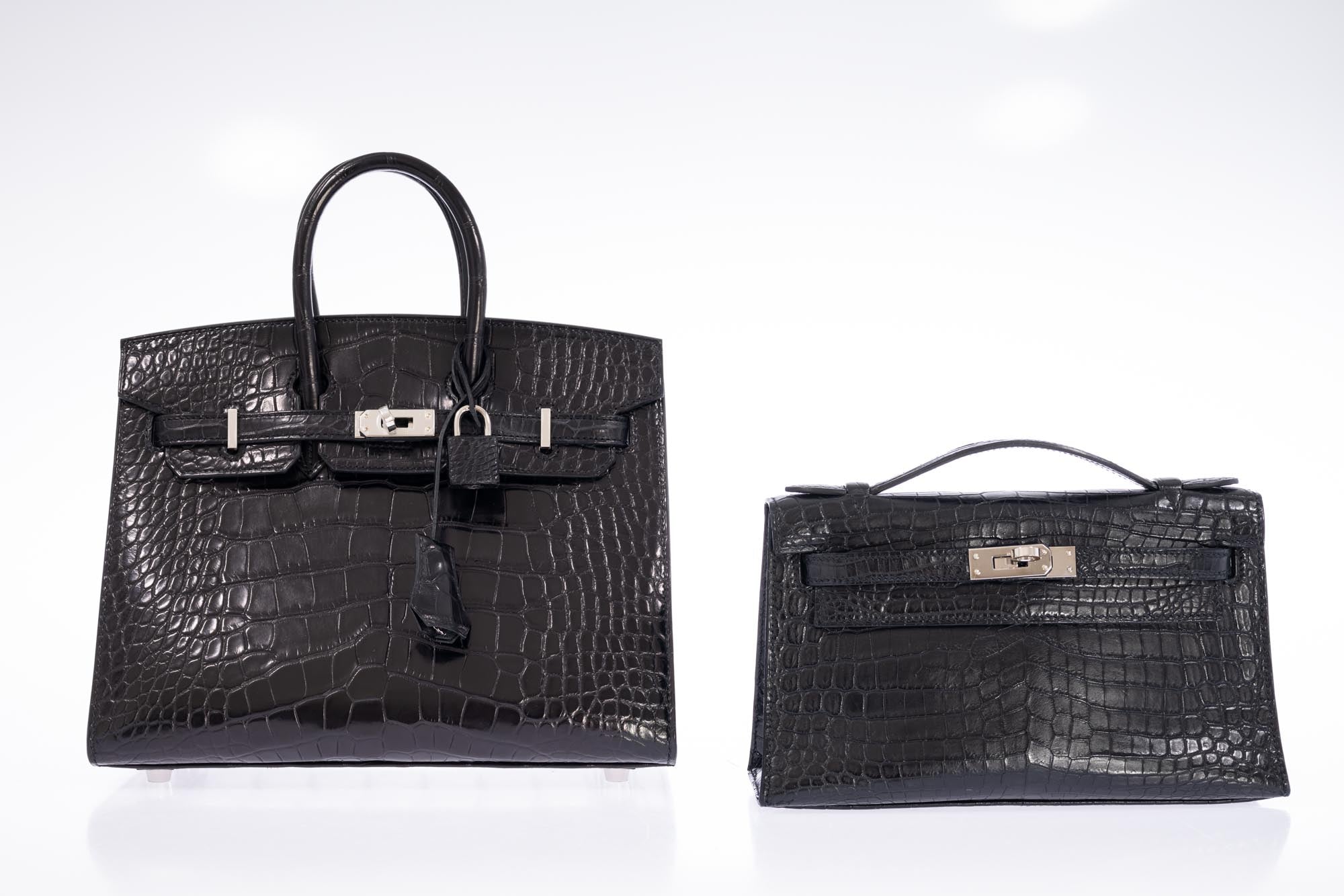 Hermès Birkin 25 Sellier Black Matte Alligator Palladium Hardware