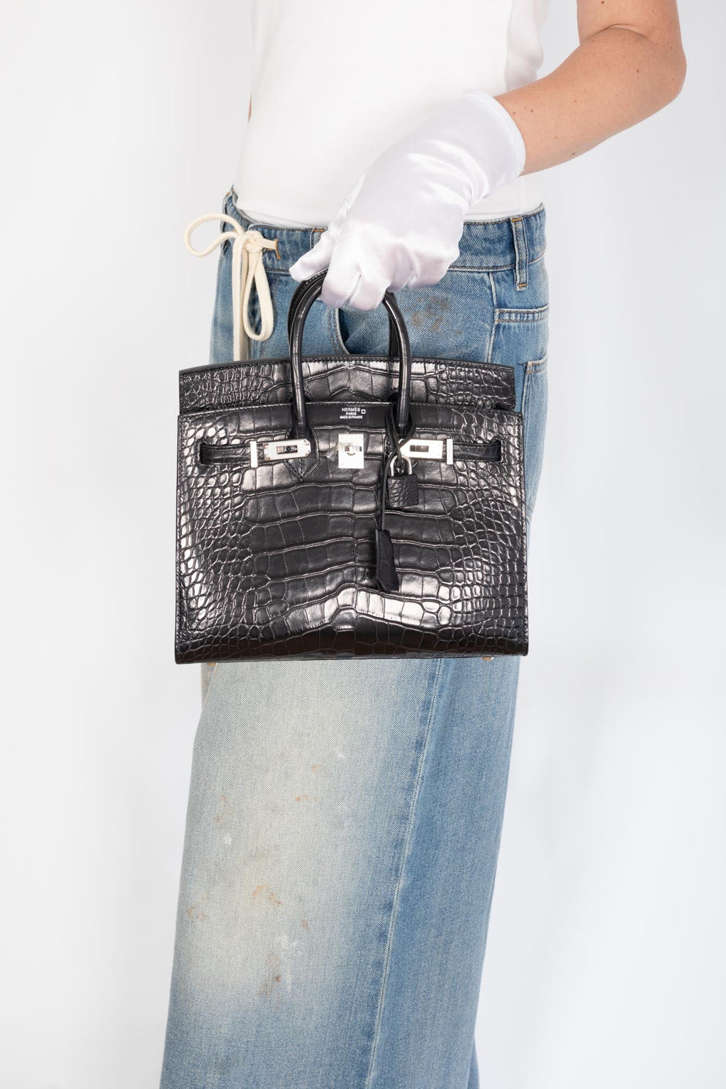 Hermès Birkin 25 Sellier Black Matte Alligator Palladium Hardware