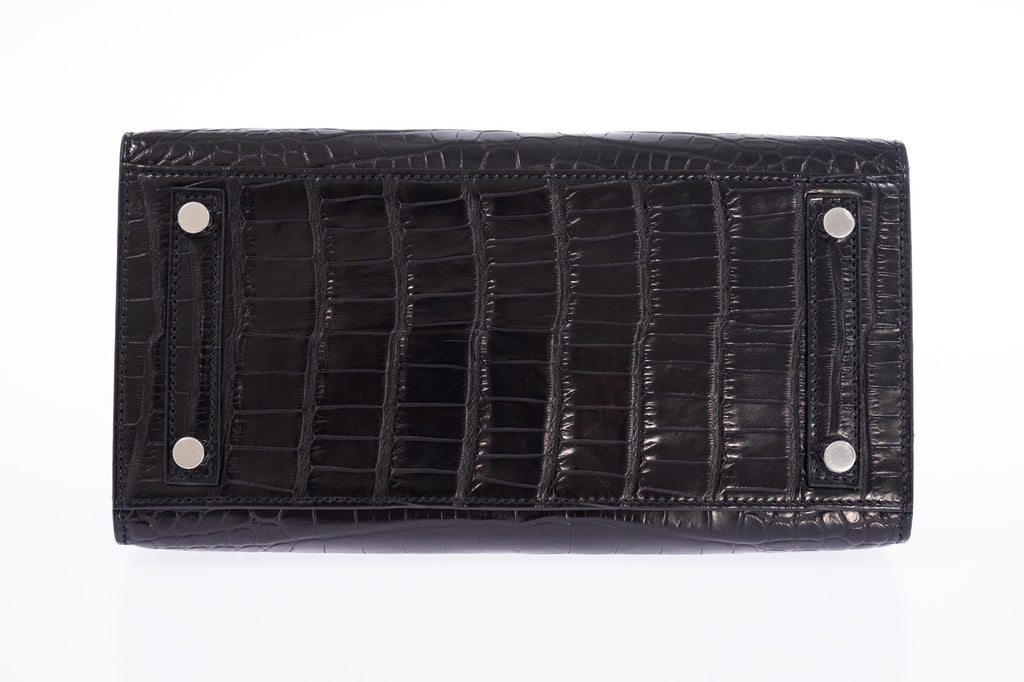 Hermès Birkin 25 Sellier Black Matte Alligator Palladium Hardware