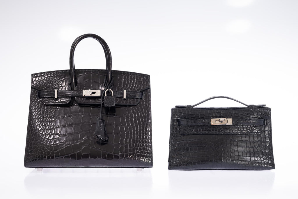 Hermès Birkin 25 Sellier Black Matte Alligator Palladium Hardware