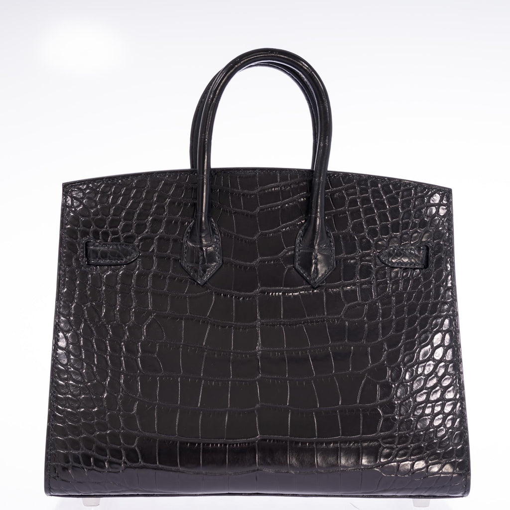Hermès Birkin 25 Sellier Black Matte Alligator Palladium Hardware