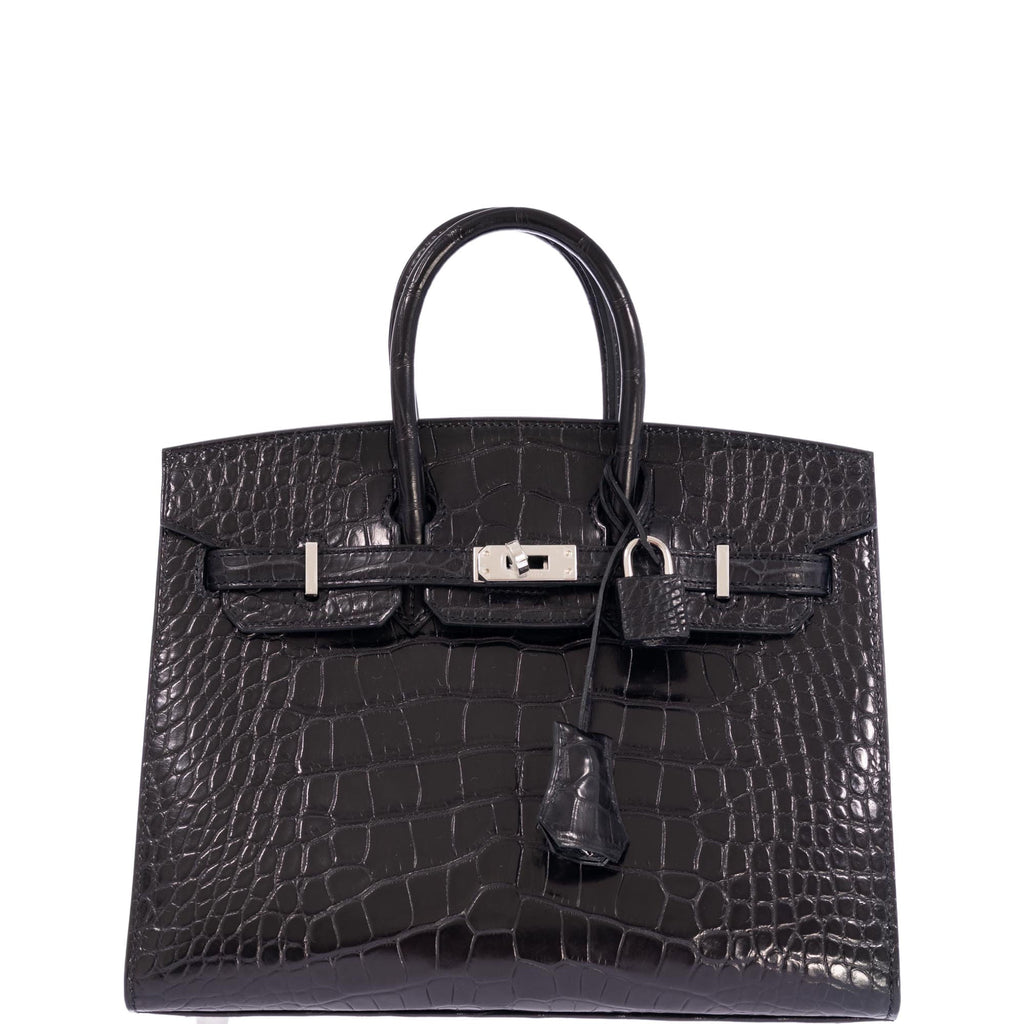 Hermès Birkin 25 Sellier Black Matte Alligator Palladium Hardware
