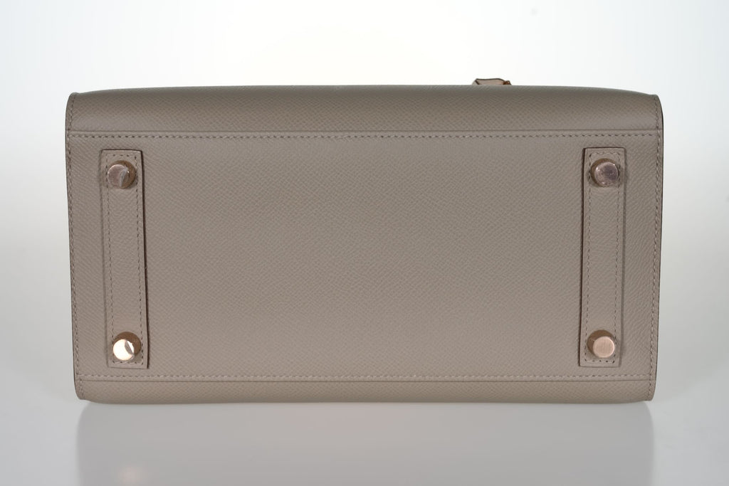 Hermès Birkin 25 Sellier HSS Bi-Color Gris Asphalte and Nata Epsom with Rose Gold Hardware