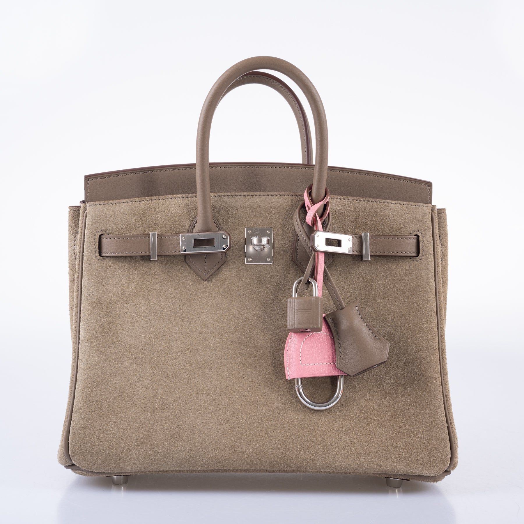 Hermès Birkin 25 Suede Grizzly  Gris Caillou & Etoupe Grizzly Palladium