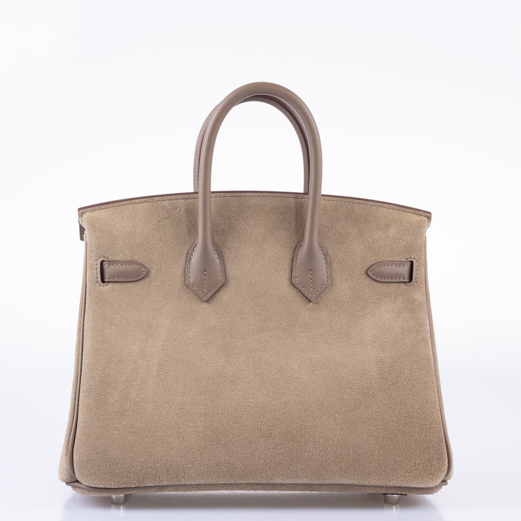 Hermès Birkin 25 Suede Grizzly  Gris Caillou & Etoupe Grizzly Palladium