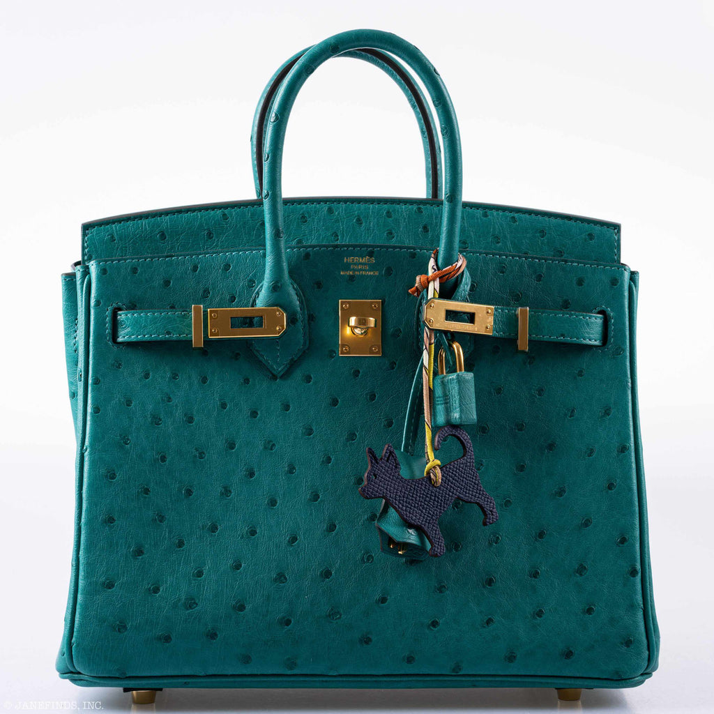 Hermès Birkin 25 Vert Verone Ostrich Gold Hardware - 2019, D