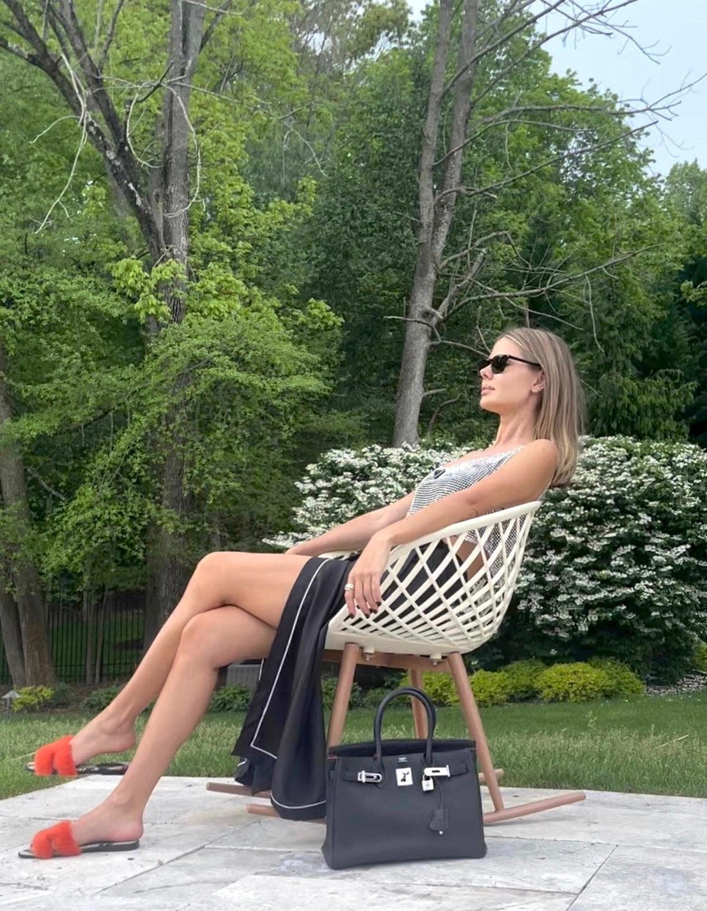Hermès Birkin 30 Bi-Color Black Togo and Orange H Palladium Hardware