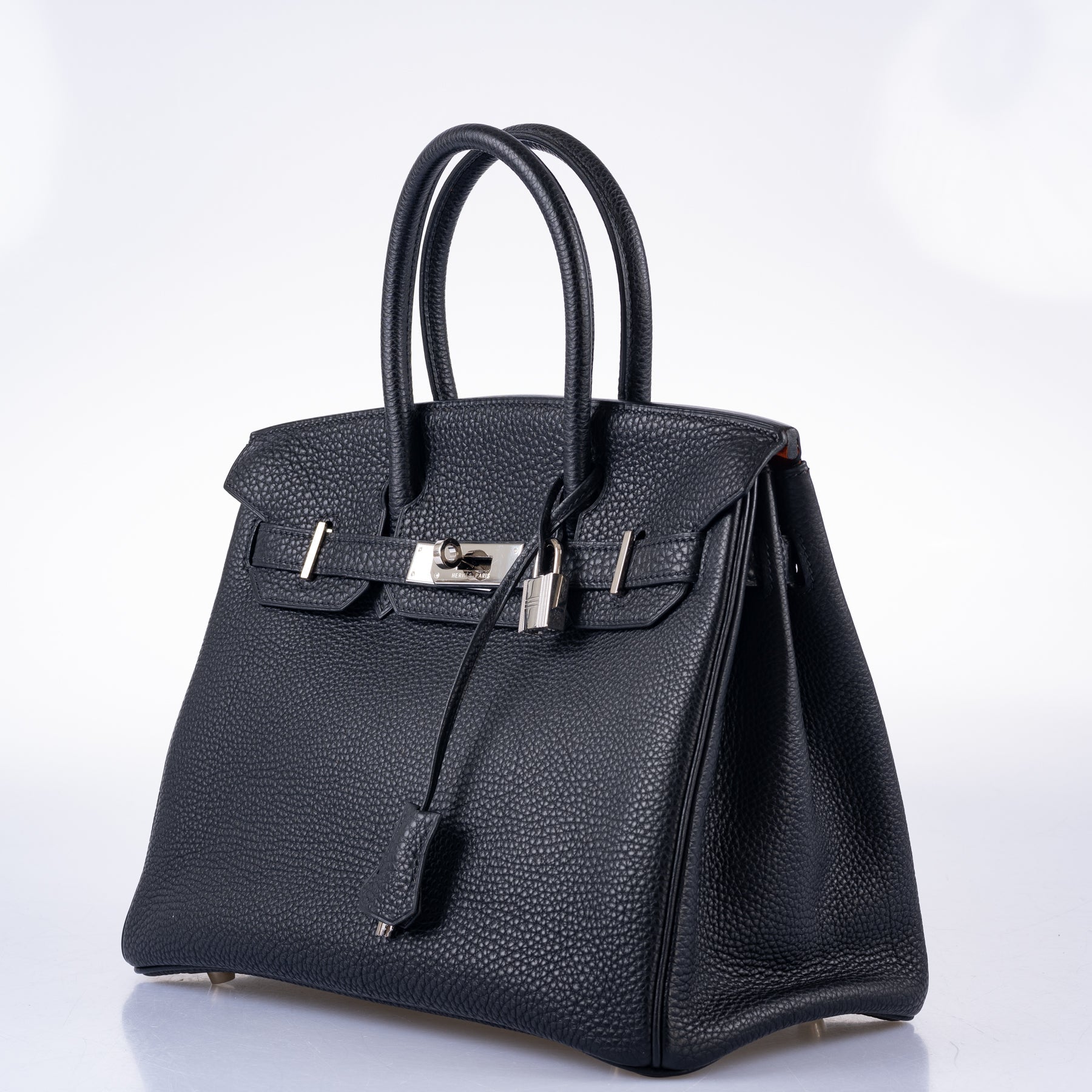 Hermès Birkin 30 Bi-Color Black Togo and Orange H Palladium Hardware