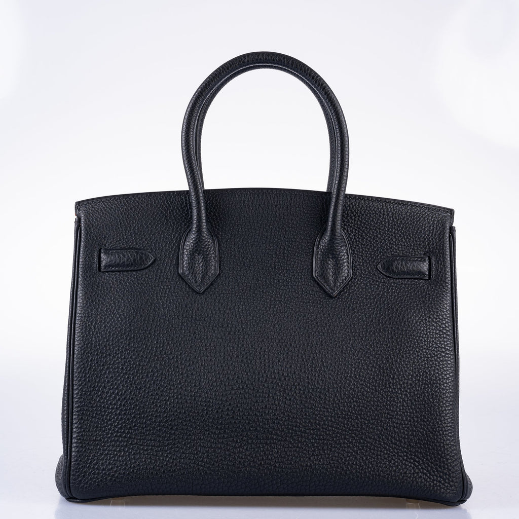 Hermès Birkin 30 Bi-Color Black Togo and Orange H Palladium Hardware