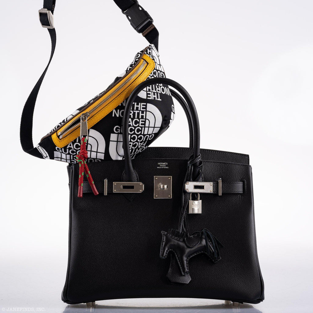 Hermès Birkin 30 Black Epsom Palladium Hardware - 2020, Y