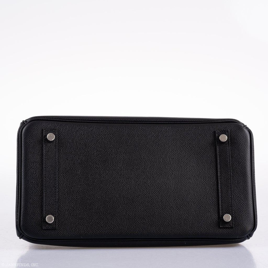 Hermès Birkin 30 Black Epsom Palladium Hardware - 2020, Y