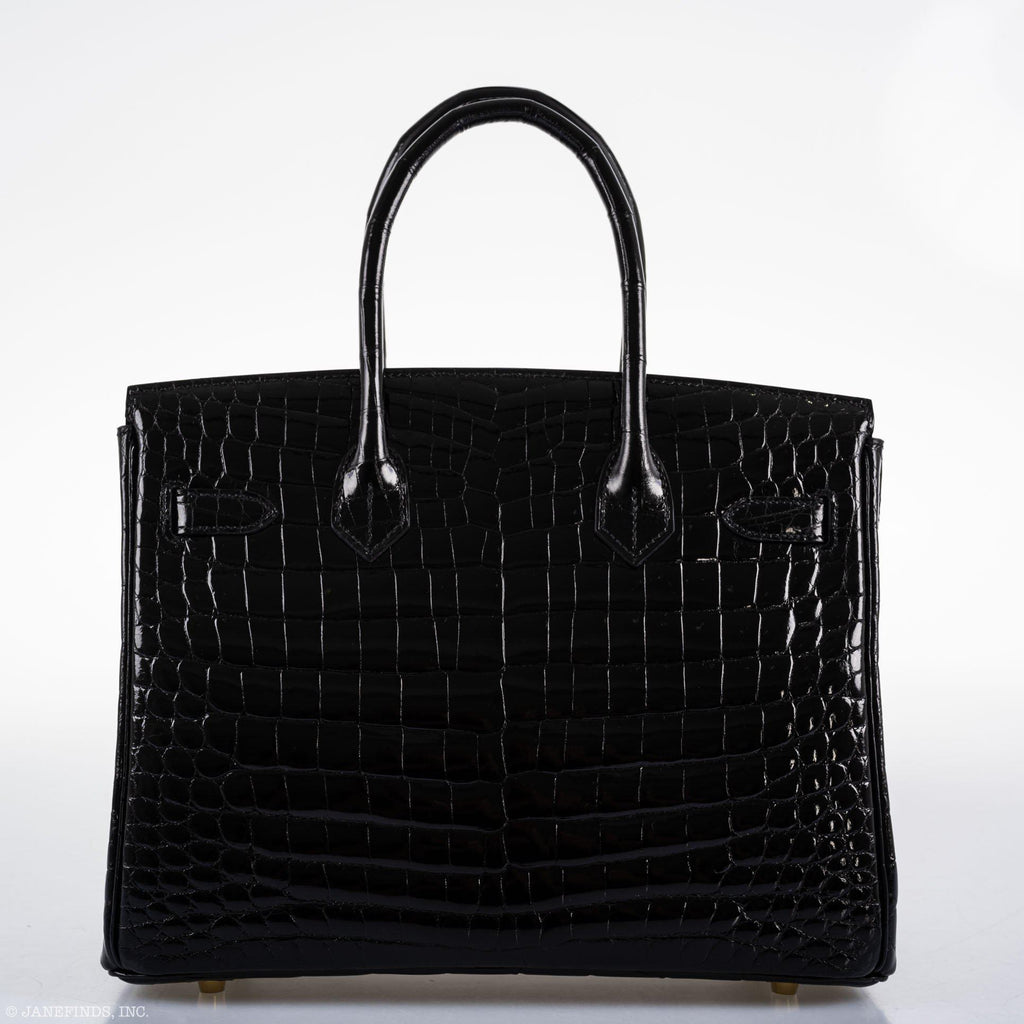 Hermès Birkin 30 Black Nilo Crocodile Gold Hardware - 2019, D